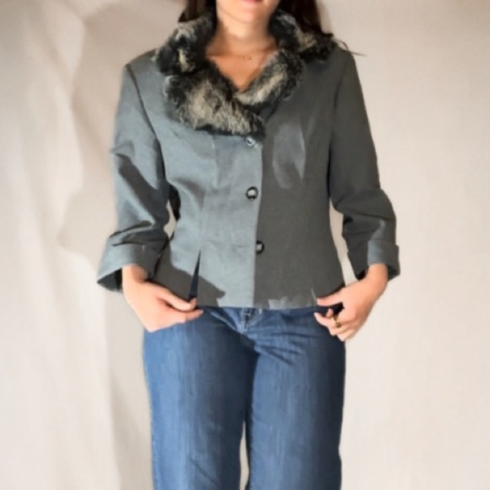 Vintage Fur Collar Blazer